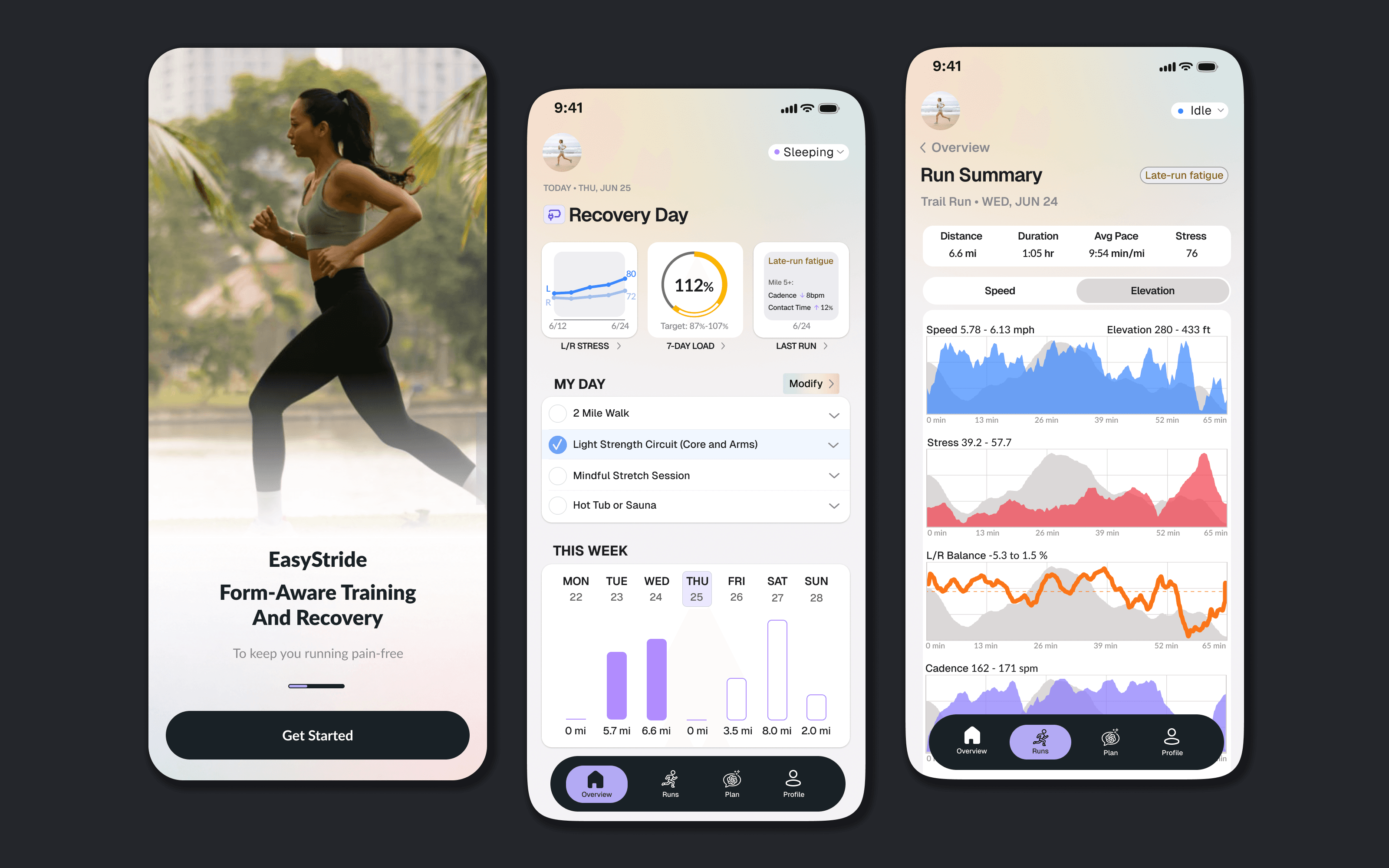 EasyStride app interface